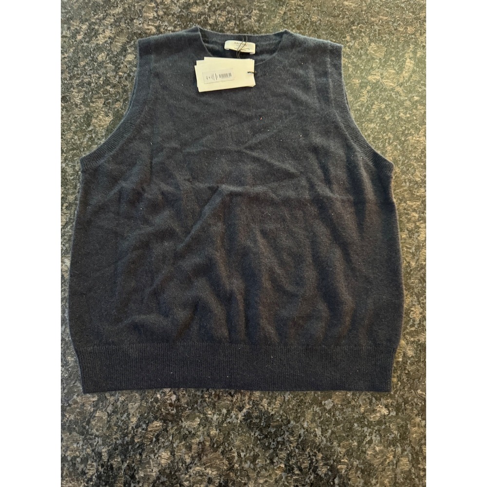 Aritzia Monogram Cashmere Sweater Vest Dark Night Navy Blue Small 121633 NEW